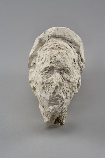 Alberto Giacometti. Hoved af Simone de Beauvoir. ca. 1946. Gips, 14,8 x 8,5 x 9,4 cm. Fondation Giacometti © Succession Alberto Giacometti / Adagp, Paris, 2024